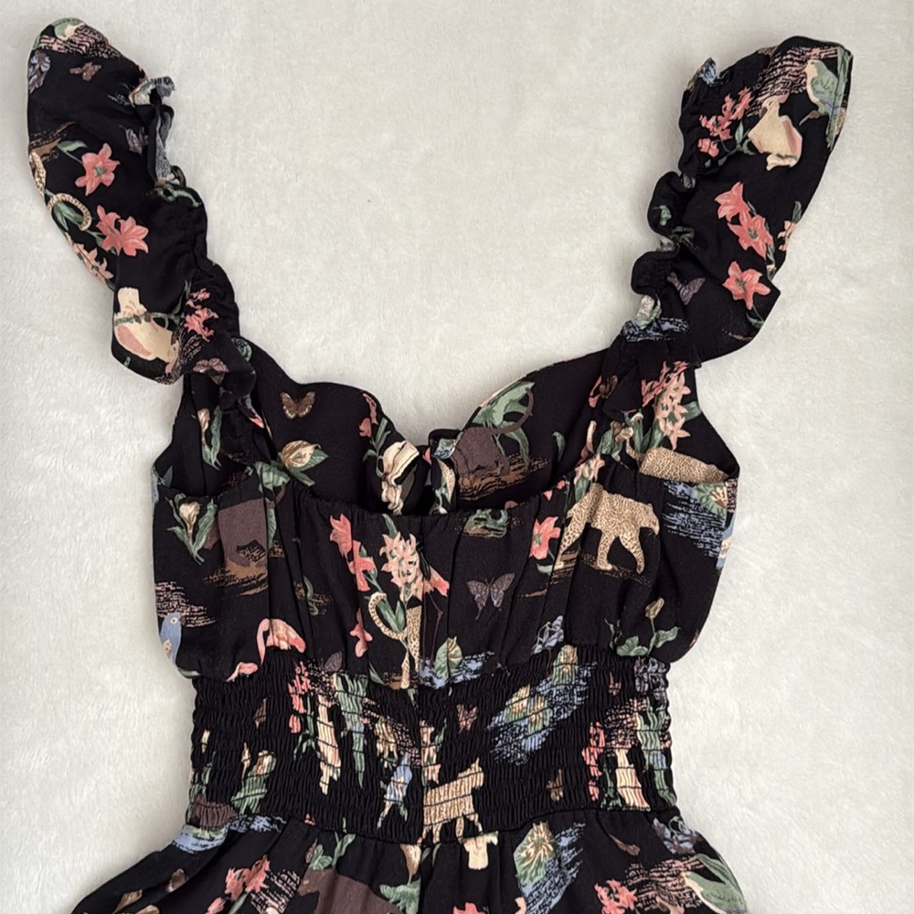 Reformation | Emmaline Mini Dress Brasilia Animal Print Sundress Black (2) - Picture 11 of 16